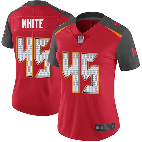 Nike Buccaneers #45 Devin White Red Team Color Women's Stitched NFL Vapor Untouchable Limited Jersey Nike Buccaneers #45 Devin White Red Team Color Women's Stitched NFL Vapor Untouchable Limited Jersey
