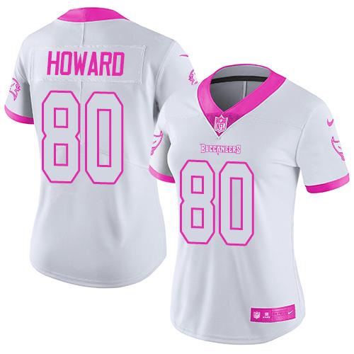 Nike Buccaneers #80 O. J. Howard White/Pink Women's Stitched NFL Limited Rush Fashion Jersey Nike Buccaneers #80 O. J. Howard White/Pink Women's Stitched NFL Limited Rush Fashion Jersey