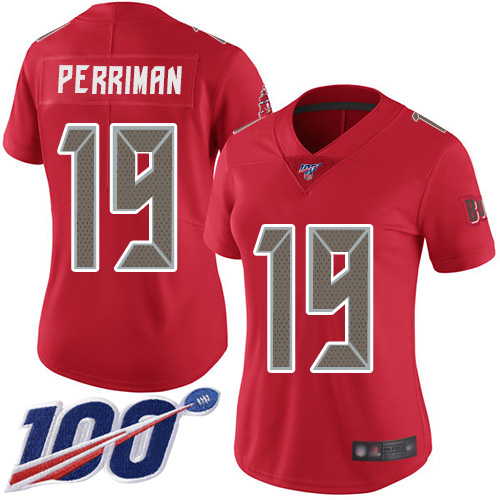 Nike Buccaneers #19 Breshad Perriman Red Women's Stitched NFL Limited Rush 100th Season Jersey Nike Buccaneers #19 Breshad Perriman Red Women's Stitched NFL Limited Rush 100th Season Jersey