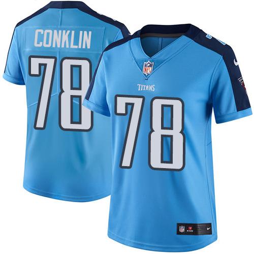 Nike Titans #78 Jack Conklin Light Blue Women's Stitched NFL Limited Rush Jersey Nike Titans #78 Jack Conklin Light Blue Women's Stitched NFL Limited Rush Jersey