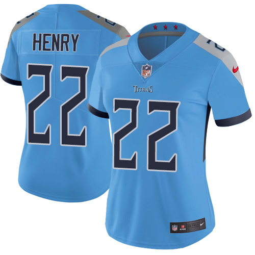 Nike Titans #22 Derrick Henry Light Blue Alternate Women's Stitched NFL Vapor Untouchable Limited Jersey Nike Titans #22 Derrick Henry Light Blue Alternate Women's Stitched NFL Vapor Untouchable Limited Jersey