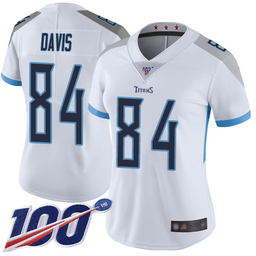 Nike Titans #84 Corey Davis White Women's Stitched NFL 100th Season Vapor Limited Jersey Nike Titans #84 Corey Davis White Women's Stitched NFL 100th Season Vapor Limited Jersey