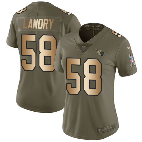 Nike Titans #58 Harold Landry Olive/Gold Women's Stitched NFL Limited 2017 Salute to Service Jersey Nike Titans #58 Harold Landry Olive/Gold Women's Stitched NFL Limited 2017 Salute to Service Jersey