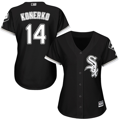 White Sox #14 Paul Konerko Black Alternate Women's Stitched MLB Jersey White Sox #14 Paul Konerko Black Alternate Women's Stitched MLB Jersey