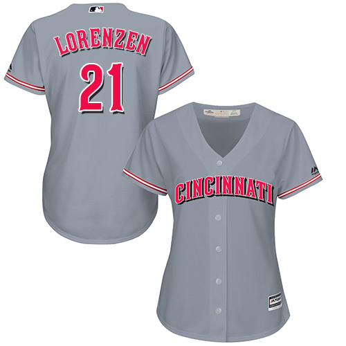 Reds #21 Michael Lorenzen Grey Road Women's Stitched MLB Jersey Reds #21 Michael Lorenzen Grey Road Women's Stitched MLB Jersey