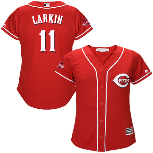 Reds #11 Barry Larkin Red Alternate Women's Stitched MLB Jersey Reds #11 Barry Larkin Red Alternate Women's Stitched MLB Jersey