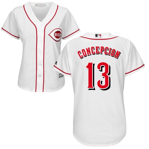 Reds #13 Dave Concepcion White Home Women's Stitched MLB Jersey Reds #13 Dave Concepcion White Home Women's Stitched MLB Jersey