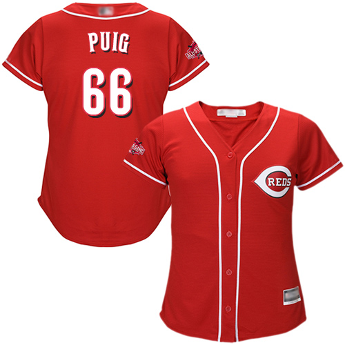 Reds #66 Yasiel Puig Red Alternate Women's Stitched MLB Jersey Reds #66 Yasiel Puig Red Alternate Women's Stitched MLB Jersey