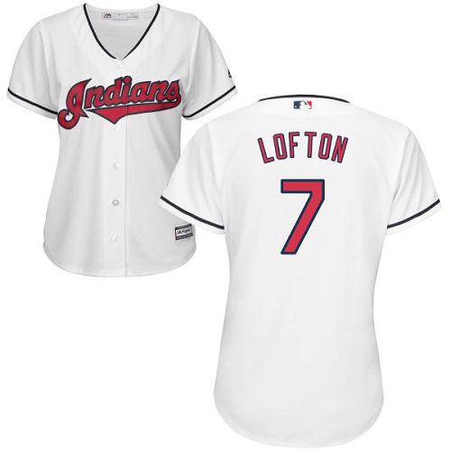 Indians #7 Kenny Lofton White Home Women's Stitched MLB Jersey Indians #7 Kenny Lofton White Home Women's Stitched MLB Jersey