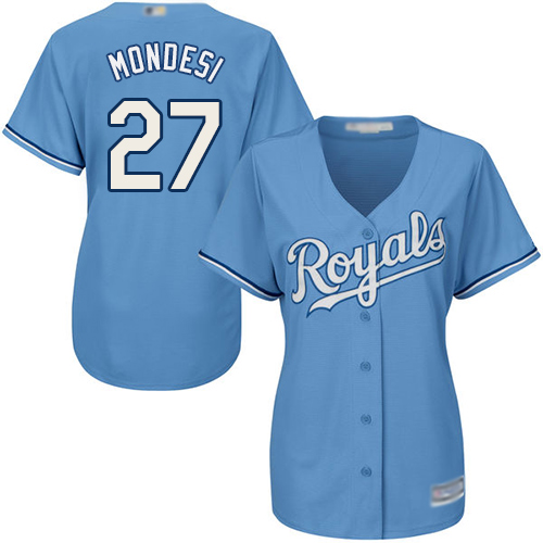 Royals #27 Raul Mondesi Light Blue Alternate Women's Stitched MLB Jersey Royals #27 Raul Mondesi Light Blue Alternate Women's Stitched MLB Jersey