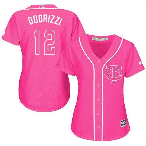 Twins #12 Jake Odorizzi Pink Fashion Women's Stitched MLB Jersey Twins #12 Jake Odorizzi Pink Fashion Women's Stitched MLB Jersey