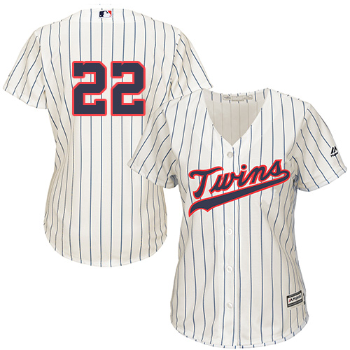 Twins #22 Miguel Sano Cream Strip Alternate Women's Stitched MLB Jersey Twins #22 Miguel Sano Cream Strip Alternate Women's Stitched MLB Jersey