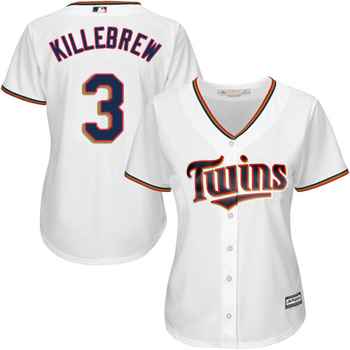 Twins #3 Harmon Killebrew White Home Women's Stitched MLB Jersey Twins #3 Harmon Killebrew White Home Women's Stitched MLB Jersey