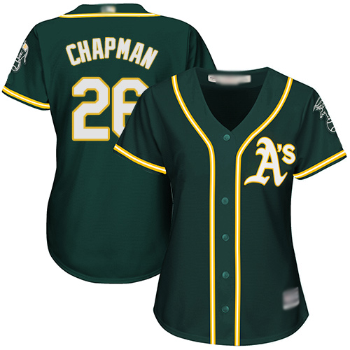 Athletics #26 Matt Chapman Green Alternate Women's Stitched MLB Jersey Athletics #26 Matt Chapman Green Alternate Women's Stitched MLB Jersey