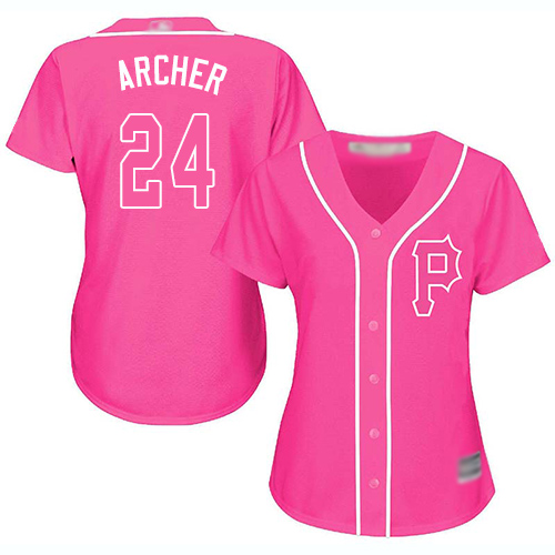 Pirates #24 Chris Archer Pink Fashion Women's Stitched MLB Jersey Pirates #24 Chris Archer Pink Fashion Women's Stitched MLB Jersey