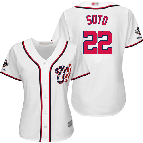 Nationals #22 Juan Soto White Home 2019 World Series Champions Women's Stitched MLB Jersey Nationals #22 Juan Soto White Home 2019 World Series Champions Women's Stitched MLB Jersey