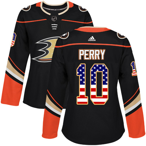 Adidas Ducks #10 Corey Perry Black Home Authentic USA Flag Women's Stitched NHL Jersey Adidas Ducks #10 Corey Perry Black Home Authentic USA Flag Women's Stitched NHL Jersey