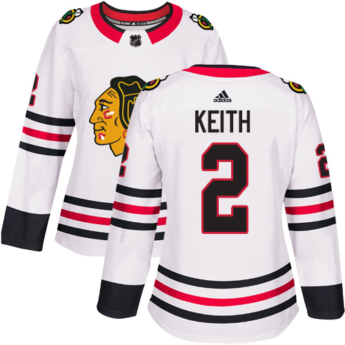 Adidas Blackhawks #2 Duncan Keith White Road Authentic Women's Stitched NHL Jersey Adidas Blackhawks #2 Duncan Keith White Road Authentic Women's Stitched NHL Jersey