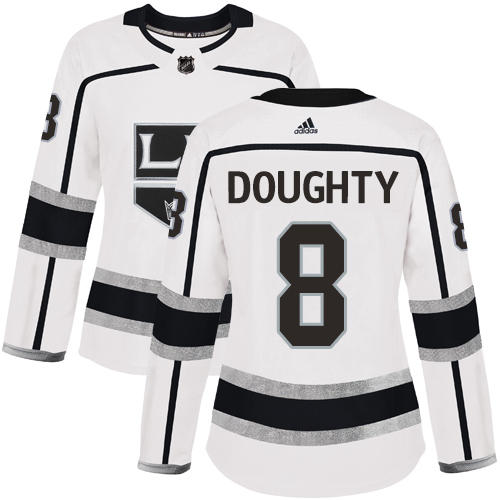 Adidas Kings #8 Drew Doughty White Road Authentic Women's Stitched NHL Jersey Adidas Kings #8 Drew Doughty White Road Authentic Women's Stitched NHL Jersey