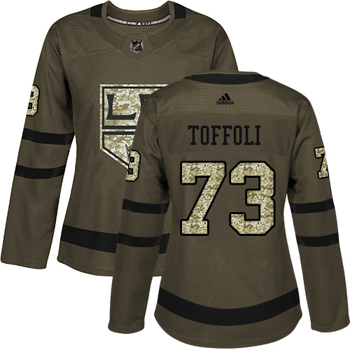 Adidas Kings #73 Tyler Toffoli Green Salute to Service Women's Stitched NHL Jersey Adidas Kings #73 Tyler Toffoli Green Salute to Service Women's Stitched NHL Jersey