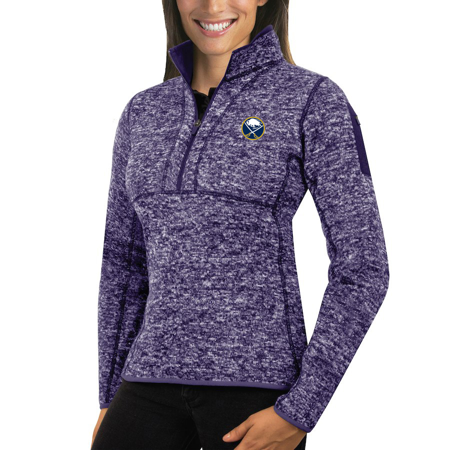 Buffalo Sabres Antigua Women's Fortune 1/2-Zip Pullover Sweater Purple Buffalo Sabres Antigua Women's Fortune 1/2-Zip Pullover Sweater Purple