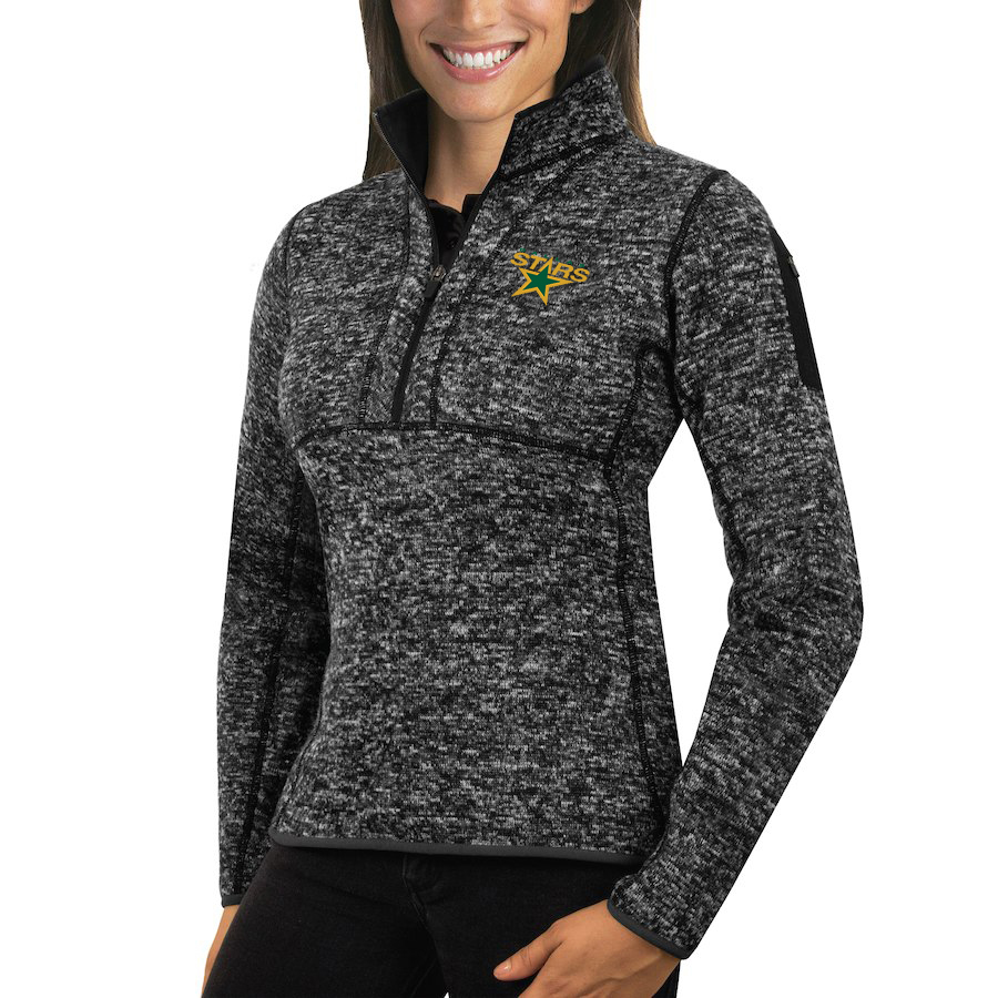 Dallas Stars Antigua Women's Fortune 1/2-Zip Pullover Sweater Charcoal Dallas Stars Antigua Women's Fortune 1/2-Zip Pullover Sweater Charcoal