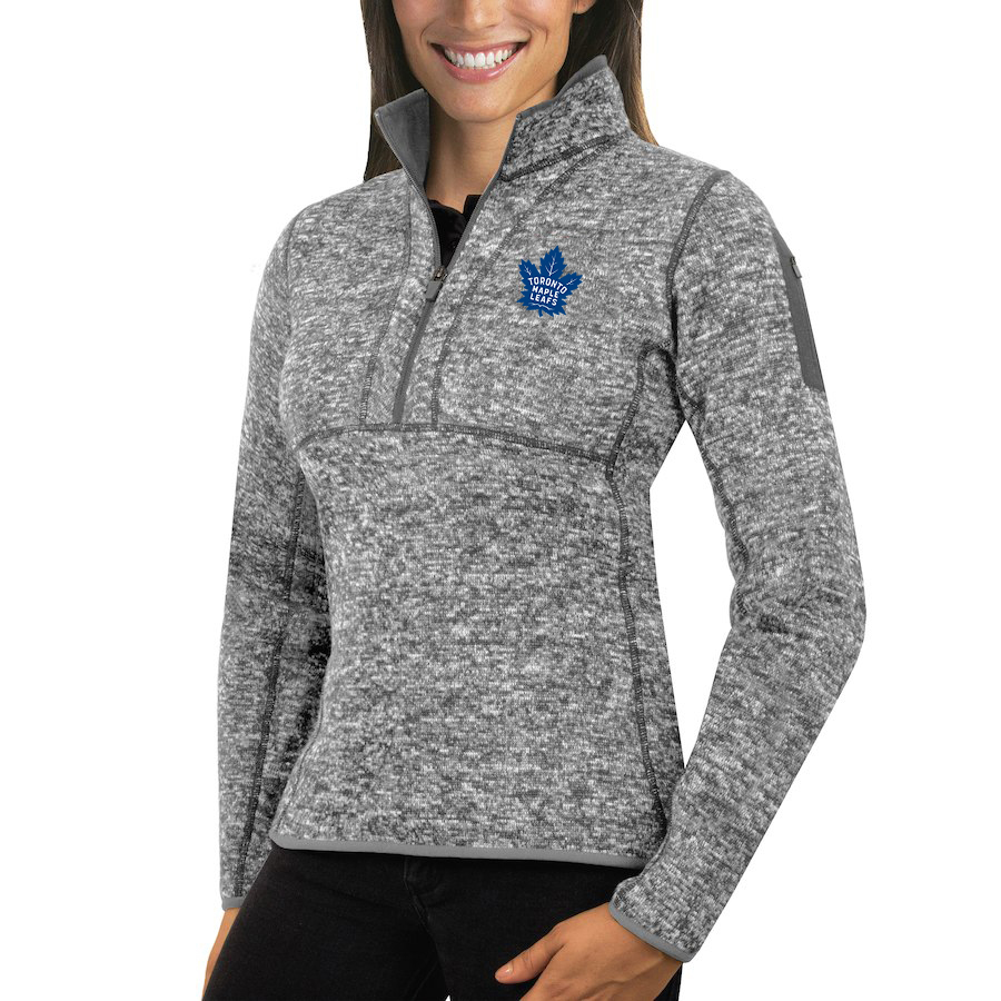 Toronto Maple Leafs Antigua Women's Fortune 1/2-Zip Pullover Sweater Black Toronto Maple Leafs Antigua Women's Fortune 1/2-Zip Pullover Sweater Black
