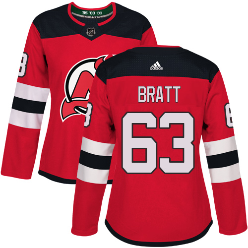 Adidas Devils #63 Jesper Bratt Red Home Authentic Women's Stitched NHL Jersey Adidas Devils #63 Jesper Bratt Red Home Authentic Women's Stitched NHL Jersey