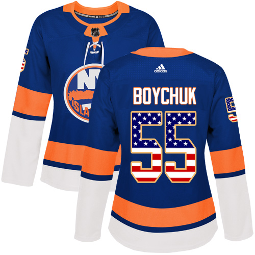 Adidas Islanders #55 Johnny Boychuk Royal Blue Home Authentic USA Flag Women's Stitched NHL Jersey Adidas Islanders #55 Johnny Boychuk Royal Blue Home Authentic USA Flag Women's Stitched NHL Jersey
