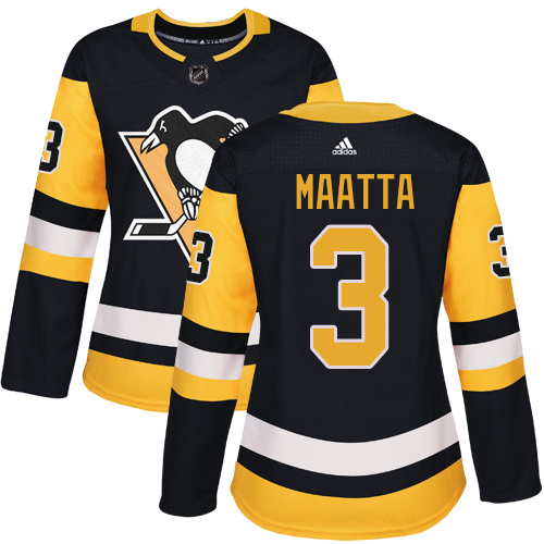 Adidas Penguins #3 Olli Maatta Black Home Authentic Women's Stitched NHL Jersey Adidas Penguins #3 Olli Maatta Black Home Authentic Women's Stitched NHL Jersey