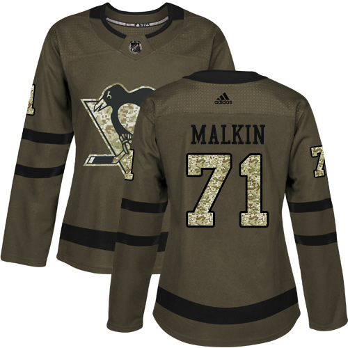 Adidas Penguins #71 Evgeni Malkin Green Salute to Service Women's Stitched NHL Jersey Adidas Penguins #71 Evgeni Malkin Green Salute to Service Women's Stitched NHL Jersey
