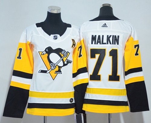 Adidas Penguins #71 Evgeni Malkin White Road Authentic Women's Stitched NHL Jersey Adidas Penguins #71 Evgeni Malkin White Road Authentic Women's Stitched NHL Jersey