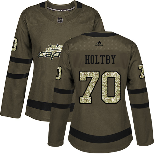 Adidas Capitals #70 Braden Holtby Green Salute to Service Women's Stitched NHL Jersey Adidas Capitals #70 Braden Holtby Green Salute to Service Women's Stitched NHL Jersey