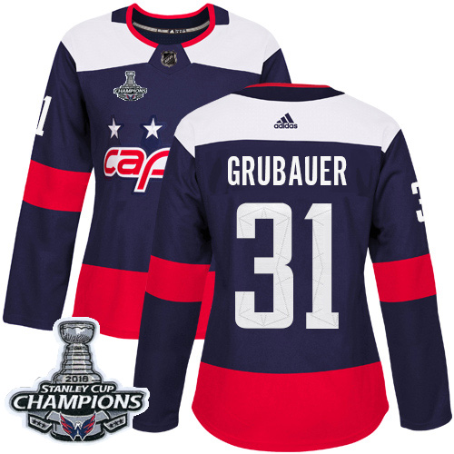 Adidas Capitals #31 Philipp Grubauer Navy Authentic 2018 Stadium Series Stanley Cup Final Champions Women's Stitched NHL Jersey Adidas Capitals #31 Philipp Grubauer Navy Authentic 2018 Stadium Series Stanley Cup Final Champions Women's Stitched NHL Jersey