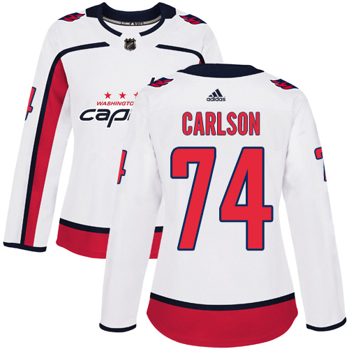 Adidas Capitals #74 John Carlson White Road Authentic Women's Stitched NHL Jersey Adidas Capitals #74 John Carlson White Road Authentic Women's Stitched NHL Jersey