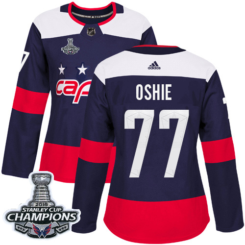 Adidas Capitals #77 T.J. Oshie Navy Authentic 2018 Stadium Series Stanley Cup Final Champions Women's Stitched NHL Jersey Adidas Capitals #77 T.J. Oshie Navy Authentic 2018 Stadium Series Stanley Cup Final Champions Women's Stitched NHL Jersey