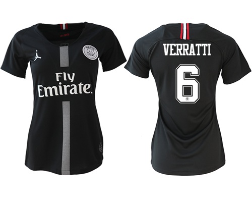 Women's Jordan Paris Saint-Germain #6 Verratti Home Soccer Club Jersey Women's Jordan Paris Saint-Germain #6 Verratti Home Soccer Club Jersey