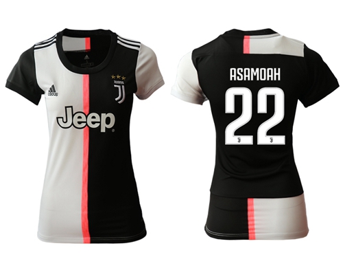 Women's Juventus #22 Asamoah Home Soccer Club Jersey