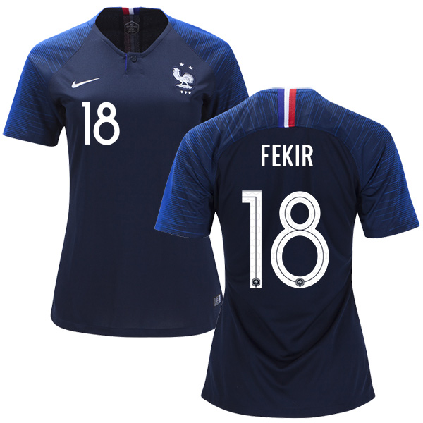 Women's France #18 Fekir Home Soccer Country Jersey Women's France #18 Fekir Home Soccer Country Jersey
