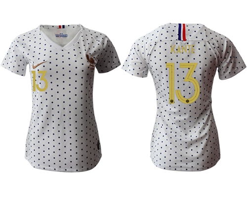 Women's France #13 Kante Away Soccer Country Jersey Women's France #13 Kante Away Soccer Country Jersey
