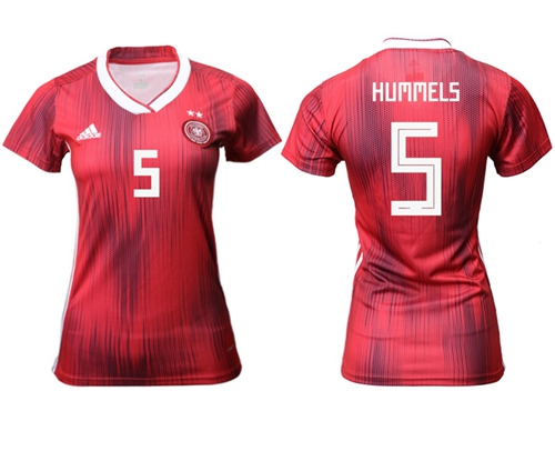 Women's Germany #5 Hummels Away Soccer Country Jersey Women's Germany #5 Hummels Away Soccer Country Jersey