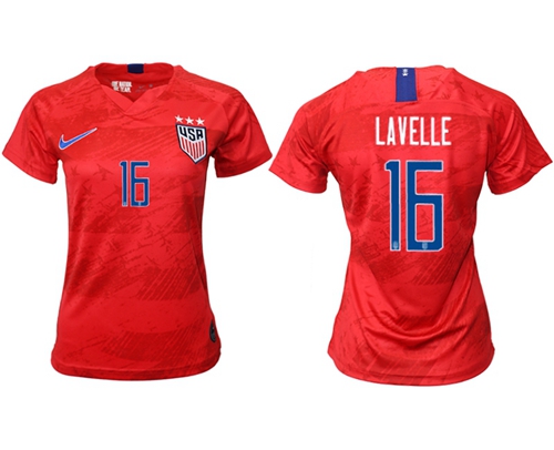 Women's USA #16 Lavelle Away Soccer Country Jersey Women's USA #16 Lavelle Away Soccer Country Jersey