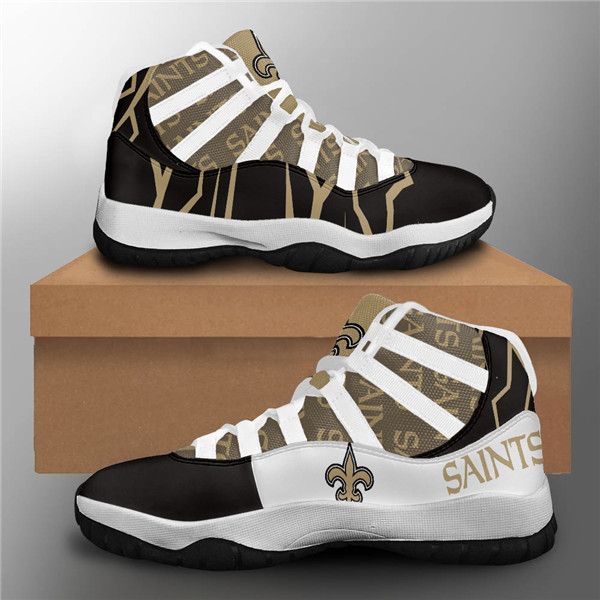 Men's New Orleans Saints Air Jordan 11 Sneakers 2001 Men's New Orleans Saints Air Jordan 11 Sneakers 2001
