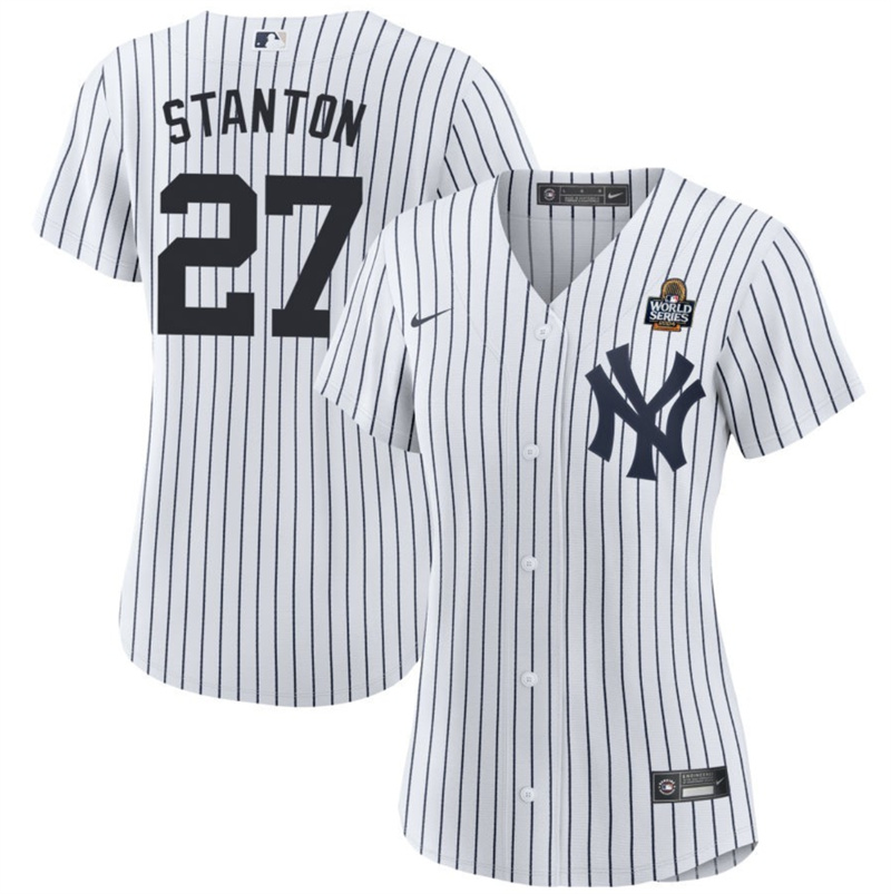 Women's New York Yankees #27 Giancarlo Stanton White 2024 World Series Cool Base Stitched Baseball Jersey(Run Small) Women's New York Yankees #27 Giancarlo Stanton White 2024 World Series Cool Base Stitched Baseball Jersey(Run Small)