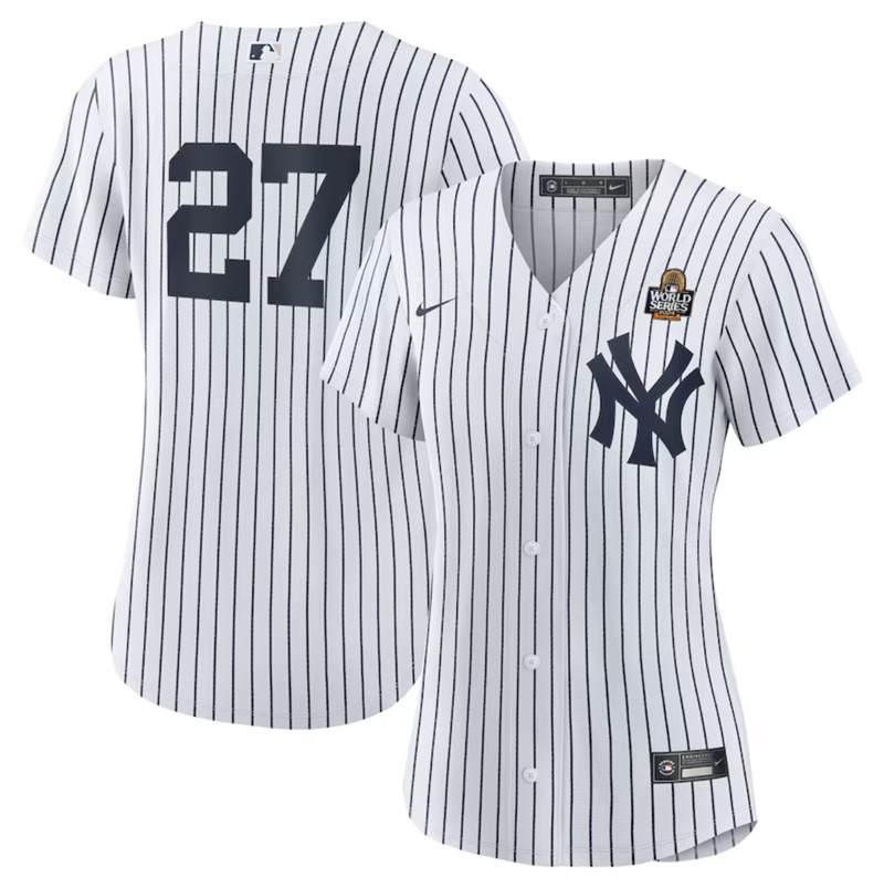 Women's New York Yankees #27 Giancarlo Stanton White 2024 World Series Cool Base Stitched Baseball Jersey(Run Small) Women's New York Yankees #27 Giancarlo Stanton White 2024 World Series Cool Base Stitched Baseball Jersey(Run Small)