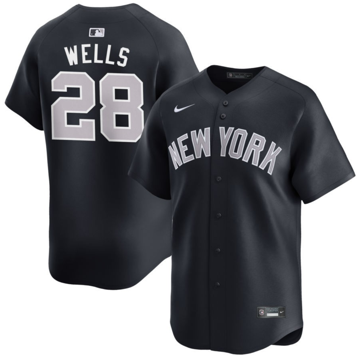 Men's New York Yankees #28 Austin Wells Navy 2025 Alternate Limited Stitched Baseball Jersey Men's New York Yankees #28 Austin Wells Navy 2025 Alternate Limited Stitched Baseball Jersey