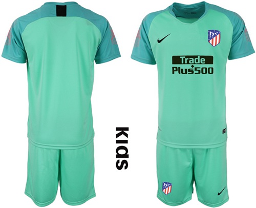 Atletico Madrid Blank Green Goalkeeper Kid Soccer Club Jersey Atletico Madrid Blank Green Goalkeeper Kid Soccer Club Jersey