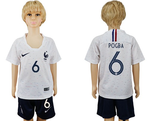 France #6 Pogba Away Kid Soccer Country Jersey France #6 Pogba Away Kid Soccer Country Jersey