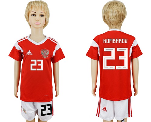 Russia #23 Kombarov Home Kid Soccer Country Jersey Russia #23 Kombarov Home Kid Soccer Country Jersey