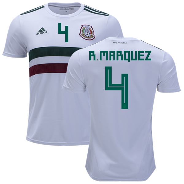 Mexico #4 R.Marquez Away Kid Soccer Country Jersey Mexico #4 R.Marquez Away Kid Soccer Country Jersey